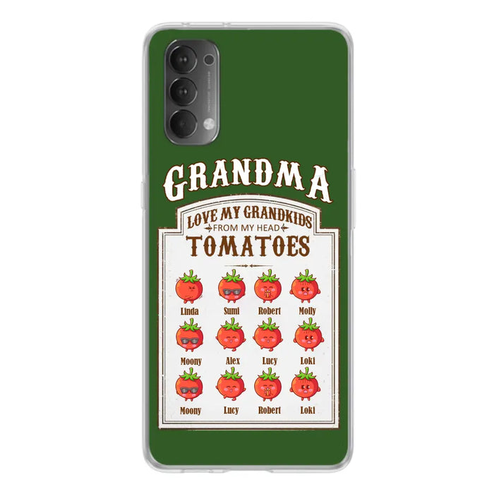 Custom Personalized Grandma Tomatoes Phone Case - Gift Idea For Mother's Day/Grandma- Upto 12 Tomatoes - Case For Oppo/ Xiaomi/ Huawei