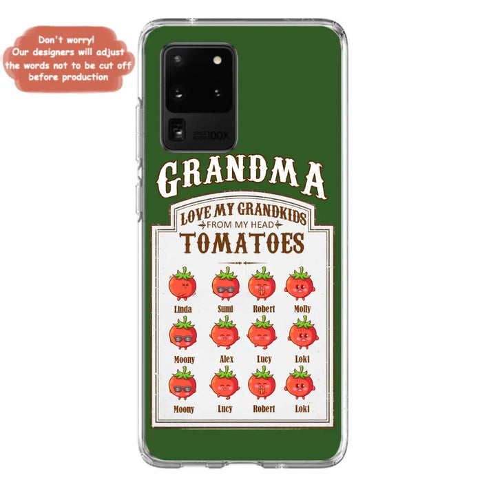 Custom Personalized Grandma Tomatoes Phone Case - Gift Idea For Mother's Day/Grandma- Upto 12 Tomatoes - Case For iPhone/ Samsung