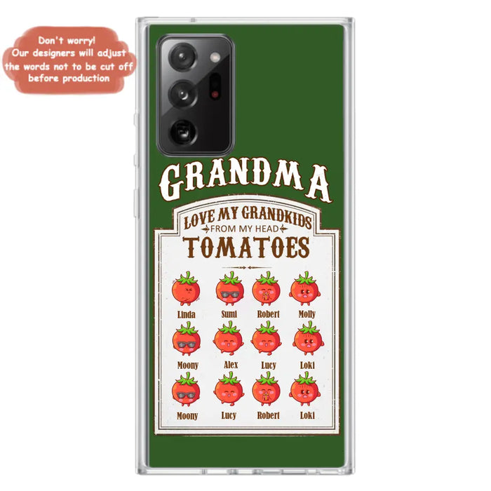 Custom Personalized Grandma Tomatoes Phone Case - Gift Idea For Mother's Day/Grandma- Upto 12 Tomatoes - Case For iPhone/ Samsung