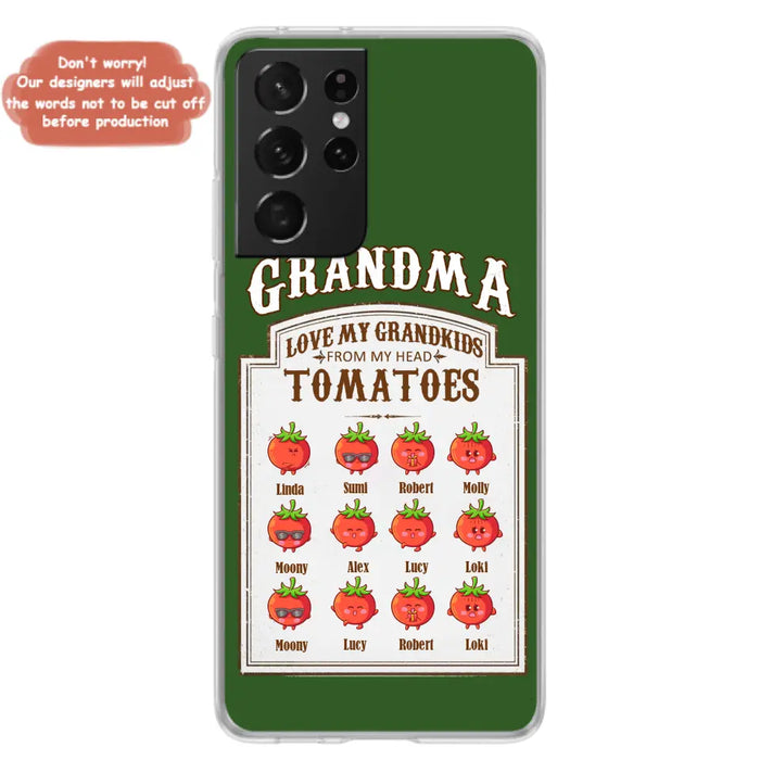 Custom Personalized Grandma Tomatoes Phone Case - Gift Idea For Mother's Day/Grandma- Upto 12 Tomatoes - Case For iPhone/ Samsung