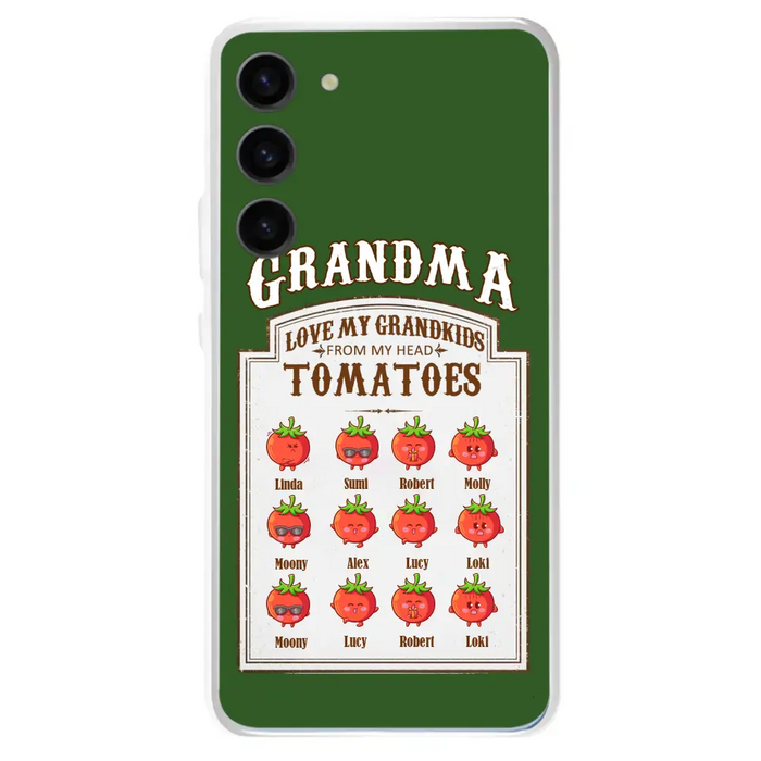 Custom Personalized Grandma Tomatoes Phone Case - Gift Idea For Mother's Day/Grandma- Upto 12 Tomatoes - Case For iPhone/ Samsung