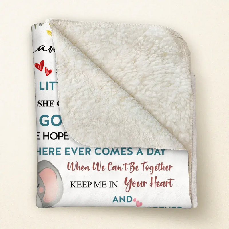 Personalized Elephant Baby Quilt/Fleece Throw Blanket - Gift Idea For Kids - To My Granddaughter I Love You Forever & Always