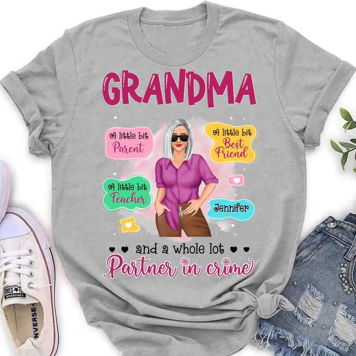 Custom Personalized Grandma Mom Shirt - Mother's Day Gift Idea for Mom/Grandma - Partner In Crime