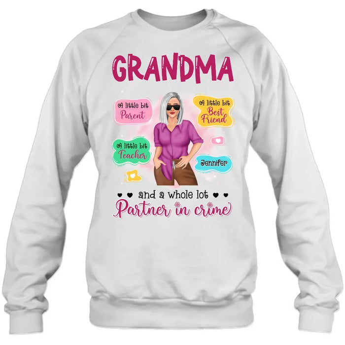 Custom Personalized Grandma Mom Shirt - Mother's Day Gift Idea for Mom/Grandma - Partner In Crime