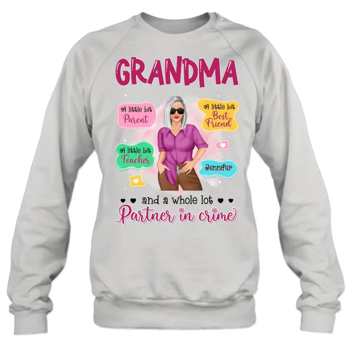 Custom Personalized Grandma Mom Shirt - Mother's Day Gift Idea for Mom/Grandma - Partner In Crime