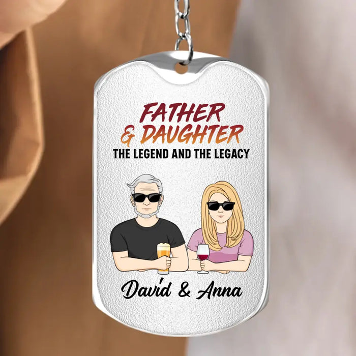 Personalized Father & Daughter Aluminum Keychain - Gift For Father/Daughter - Father's Day Gift Idea - I Get My Attitude From My Freakin' Awesome Dad