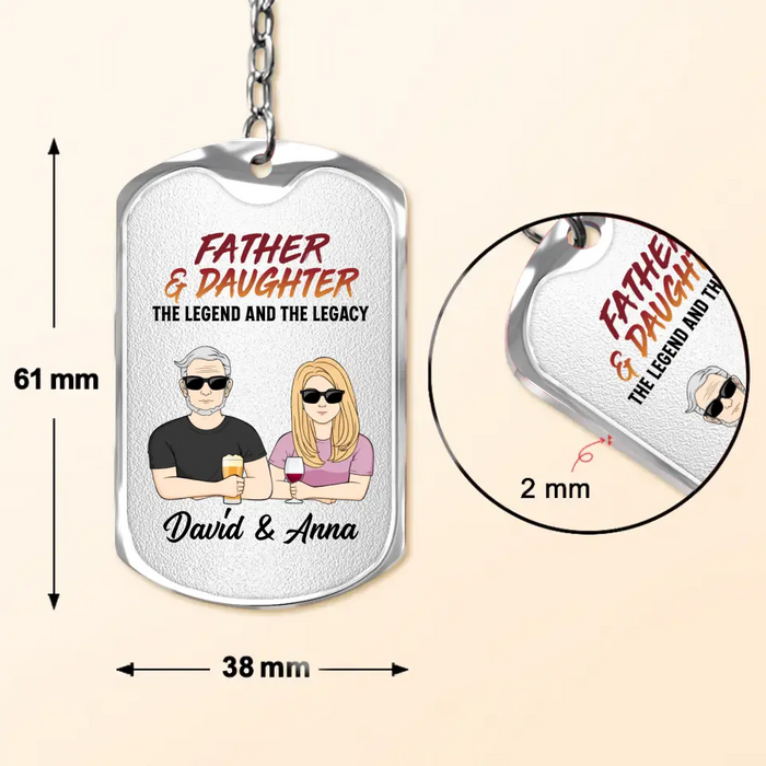 Personalized Father & Daughter Aluminum Keychain - Gift For Father/Daughter - Father's Day Gift Idea - I Get My Attitude From My Freakin' Awesome Dad