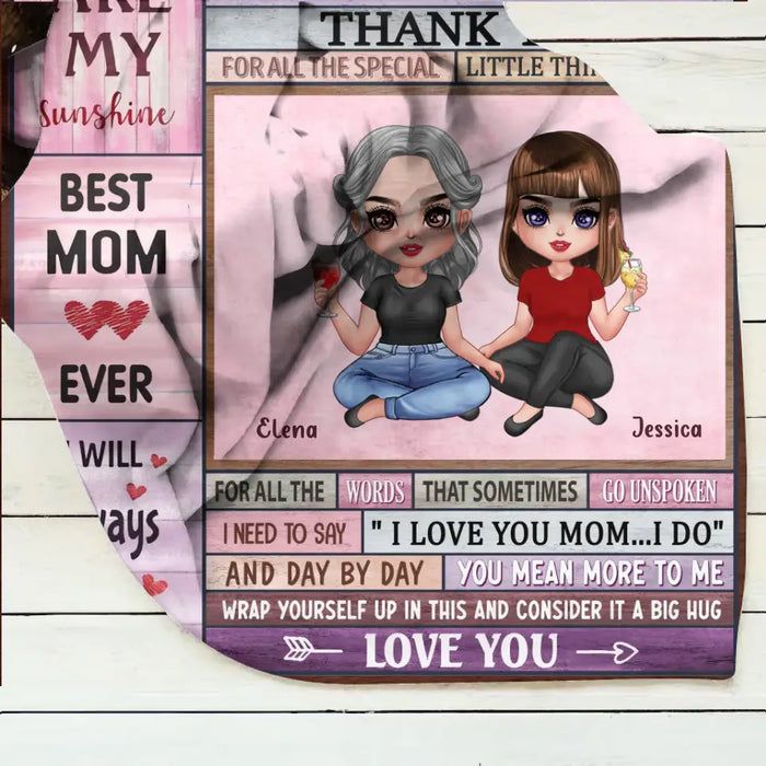 Custom Personalized To My Mom Quilt/ Fleece Throw Blanket - Mother's Day Gift Idea To Mom - For All The Times That I Forget To Say Thank You