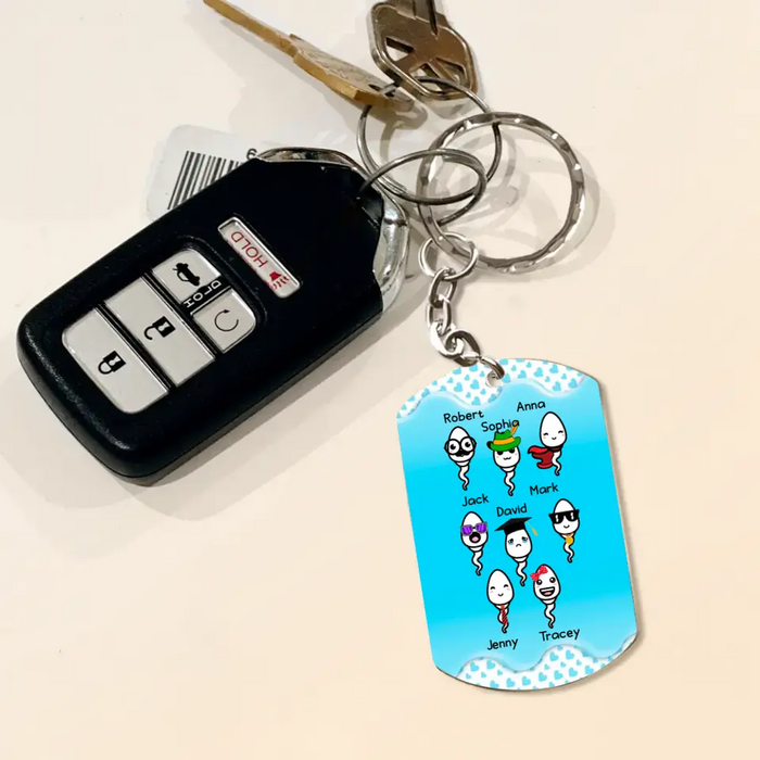 Custom Personalized Sperms Aluminum Keychain- Upto 8 Sperms - Gift Idea For Mother's Day - Thanks For Not Swallowing Us Happy Mother's Day