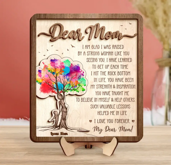 Custom Personalized Mom 2 Layered Wooden Art - Upto 5 Children - Mother's Day Gift Idea from Mom - Dear Mom