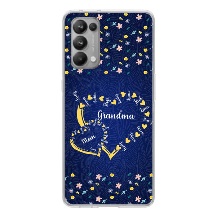 Custom Personalized Grandma Mom Phone Case - Gift Idea For Mother's Day - Upto 12 Kids - Case For Oppo/Xiaomi/Huawei