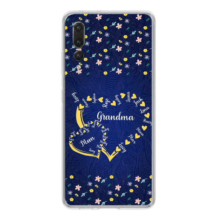 Custom Personalized Grandma Mom Phone Case - Gift Idea For Mother's Day - Upto 12 Kids - Case For Oppo/Xiaomi/Huawei