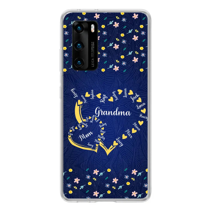 Custom Personalized Grandma Mom Phone Case - Gift Idea For Mother's Day - Upto 12 Kids - Case For Oppo/Xiaomi/Huawei