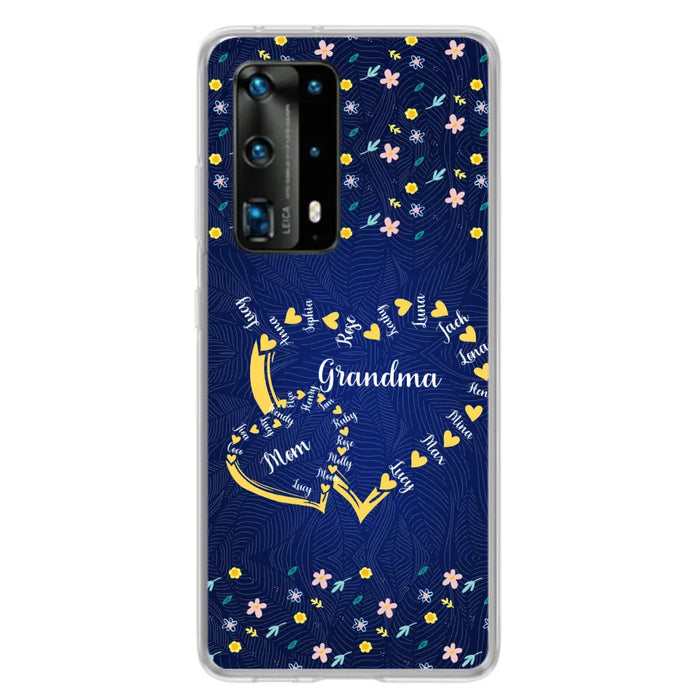 Custom Personalized Grandma Mom Phone Case - Gift Idea For Mother's Day - Upto 12 Kids - Case For Oppo/Xiaomi/Huawei