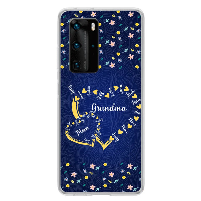 Custom Personalized Grandma Mom Phone Case - Gift Idea For Mother's Day - Upto 12 Kids - Case For Oppo/Xiaomi/Huawei