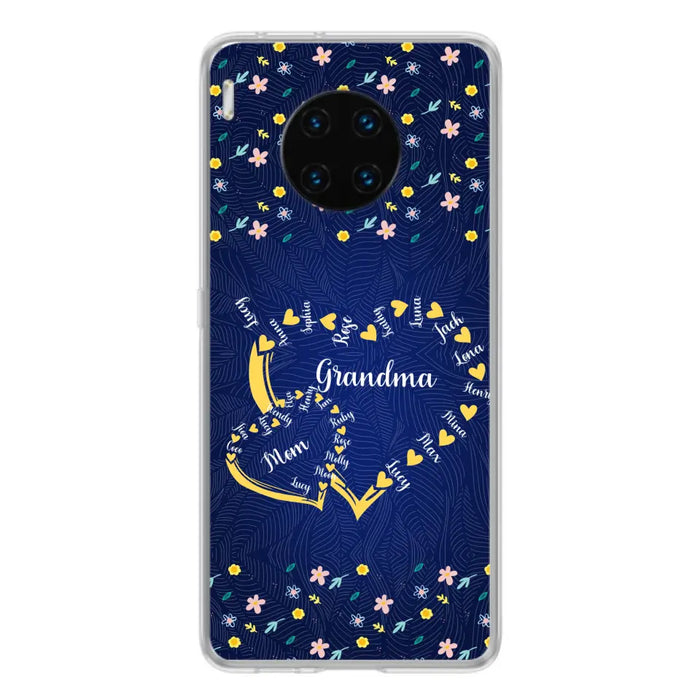 Custom Personalized Grandma Mom Phone Case - Gift Idea For Mother's Day - Upto 12 Kids - Case For Oppo/Xiaomi/Huawei