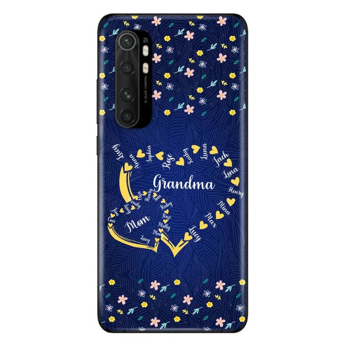 Custom Personalized Grandma Mom Phone Case - Gift Idea For Mother's Day - Upto 12 Kids - Case For Oppo/Xiaomi/Huawei