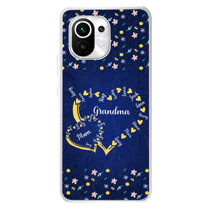 Custom Personalized Grandma Mom Phone Case - Gift Idea For Mother's Day - Upto 12 Kids - Case For Oppo/Xiaomi/Huawei