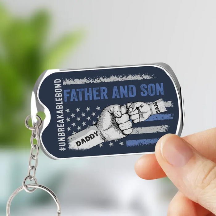 Custom Personalized Father Aluminum Keychain - Father with up to 7 Children - Gift Idea for Father's Day - Unbreakable Bond