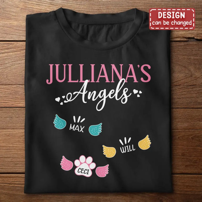 Custom Personalized Angels Shirt/ Hoodie - Upto 10 Pets/ Kids - Mother's Day Gift Idea