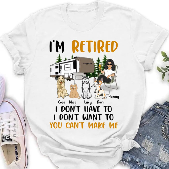 Custom Personalized Pet Mom Shirt/ Hoodie - Upto 4 Pets - Mother's Day Gift Idea For Mom - I'm Retired