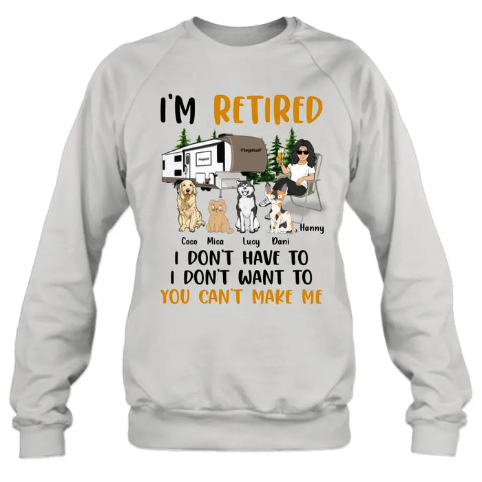 Custom Personalized Pet Mom Shirt/ Hoodie - Upto 4 Pets - Mother's Day Gift Idea For Mom - I'm Retired