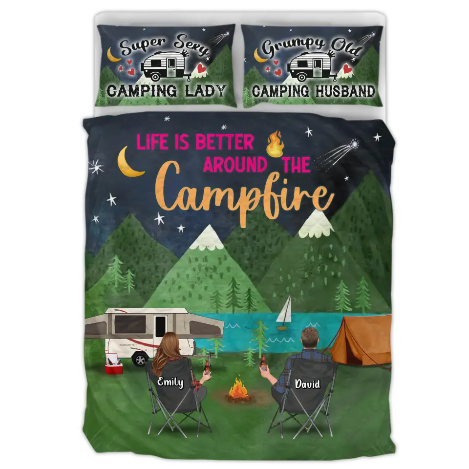 Personalized Australian Camping Quilt Bed Sets - Parents With Up To 3 Kids & 3 Pets - Gift For Camping Lovers - Making Memories One Campsite At A Time main image 0