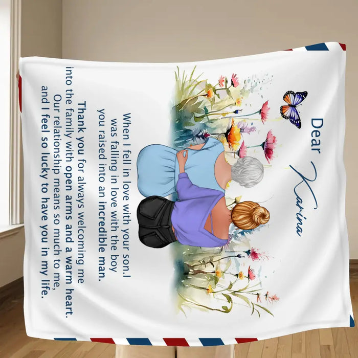 Custom Personalized Mom & Daughter Quilt/ Fleece Throw Blanket - Mother's Day Gift Idea To Mom - I Feel So Lucky To Have You In My Life