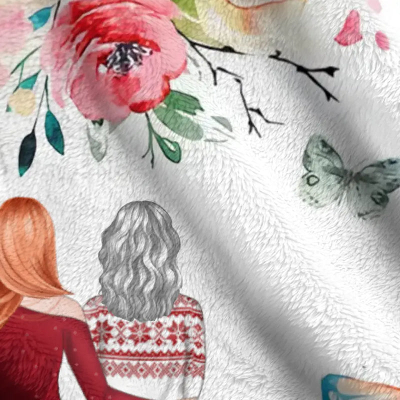 Personalized Mom & Daughter Quilt/Fleece Throw Blanket - Up to 4 Daughters - Mother's Day Gift Idea To Mom - It Reminds You How Much We Love You