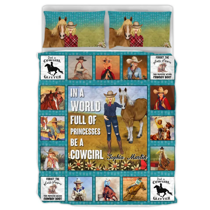 Custom Personalized Horse Girl Quilt Bed Sets - Gift Idea For Girl/Horse Lovers - Be A Cowgirl