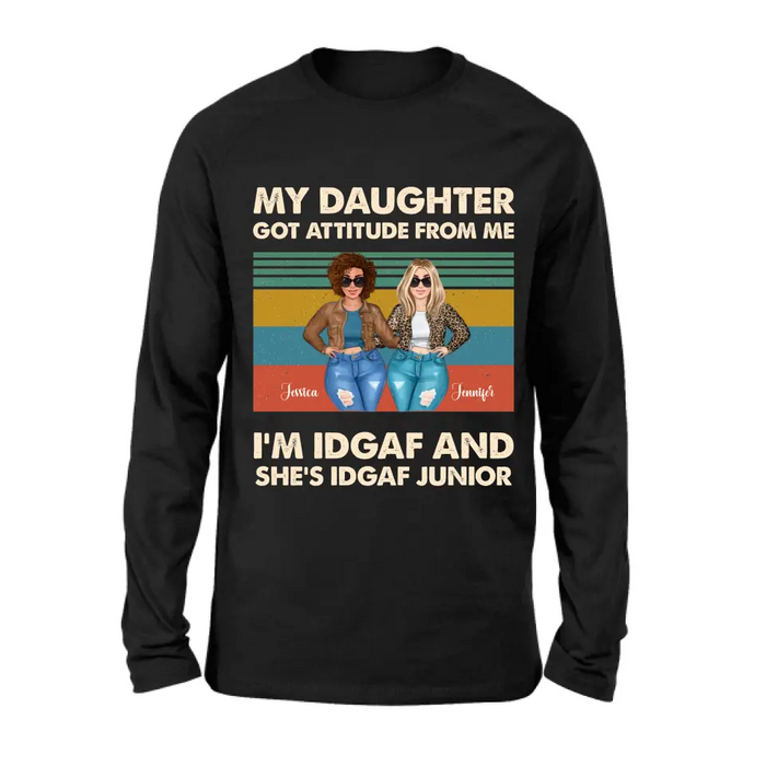 Custom Personalized Mom T-shirt/ Hoodie - Gift Idea For Mother's Day - My Daughter Got Attitude From Me