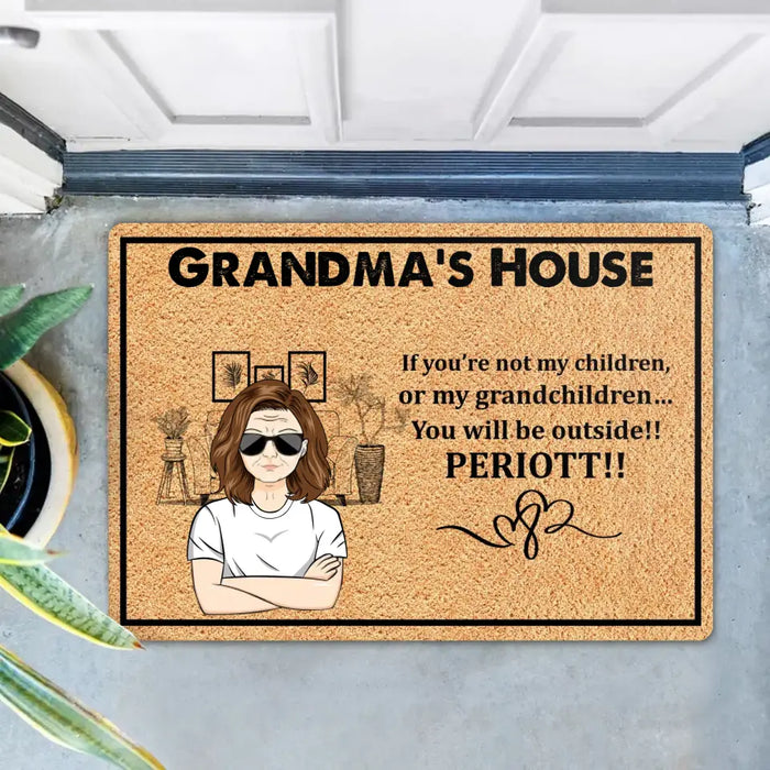 Custom Personalized Grandma Doormat - Mother's Day Gift Idea Grandma - You Will Be Outside