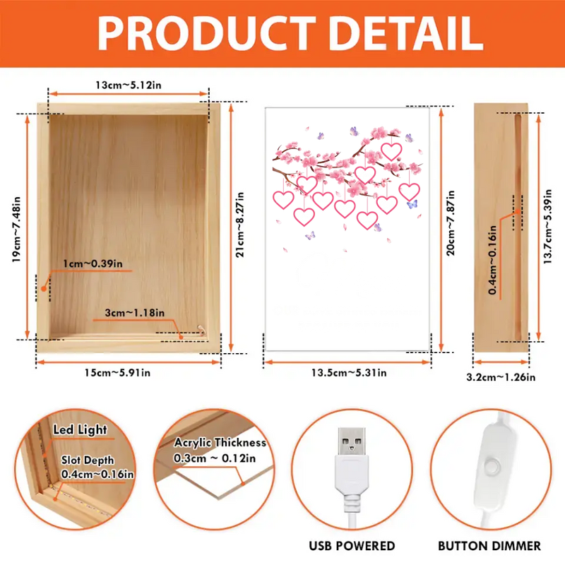 Personalized Mom Frame Light Box - Gift Idea For Mother's Day - Up to 10 Names - Mom Our Love Shines Bright Because Of You