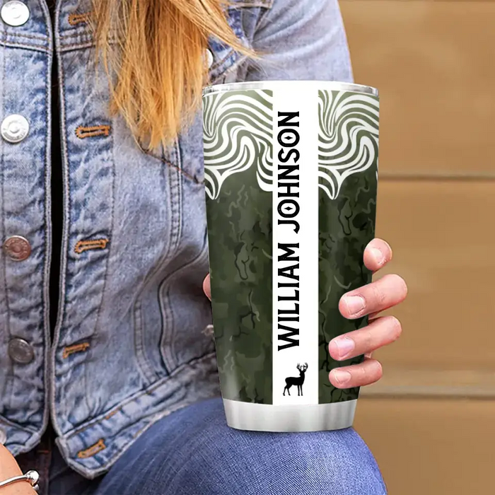 Custom Personalized Deer Hunting Tumbler - Gift For Hunting Lover/ Birthday Gift - Keep Calm And Aim For The Chest