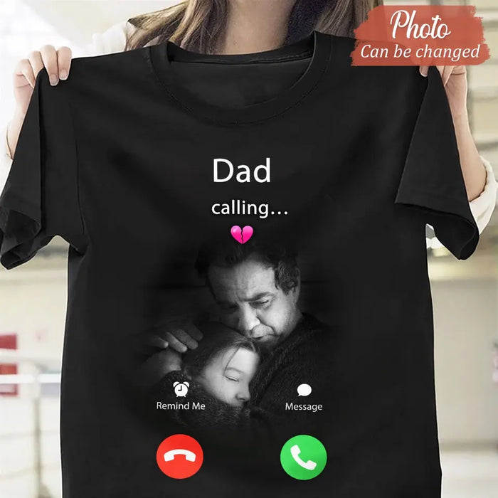 Custom Personalized Memorial Mom Shirt/ Hoodie - Upload Photo - Memorial Gift Idea For Mom/ Dad - Mom Calling...