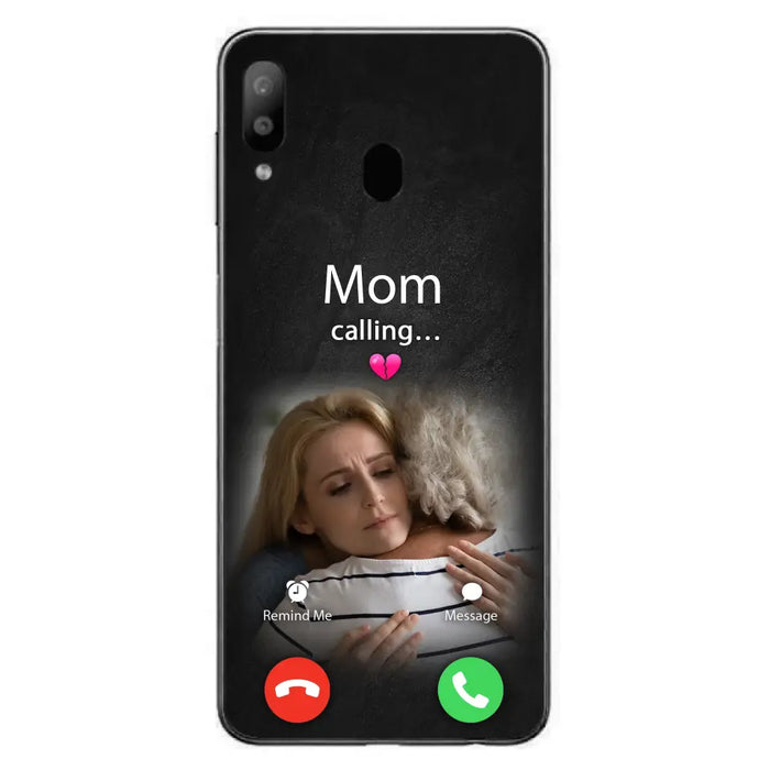 Custom Personalized Memorial Mom Phone Case - Upload Photo - Memorial Gift Idea For Mom/ Dad - Mom Calling - Case For iPhone And Samsung