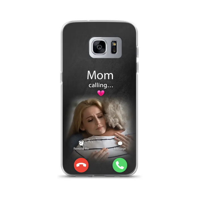 Custom Personalized Memorial Mom Phone Case - Upload Photo - Memorial Gift Idea For Mom/ Dad - Mom Calling - Case For iPhone And Samsung