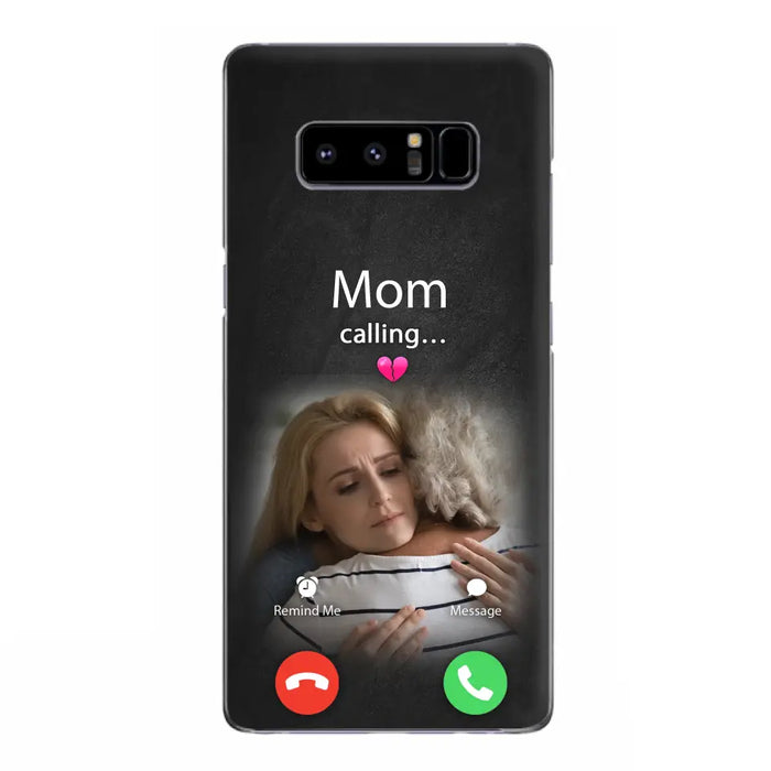 Custom Personalized Memorial Mom Phone Case - Upload Photo - Memorial Gift Idea For Mom/ Dad - Mom Calling - Case For iPhone And Samsung