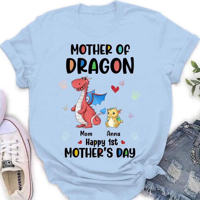 Custom Personalized Dragon Shirt/Baby Onesie - Gift Idea For Mother's Day - Mother Of Dragon  Happy 1st Mother's Day