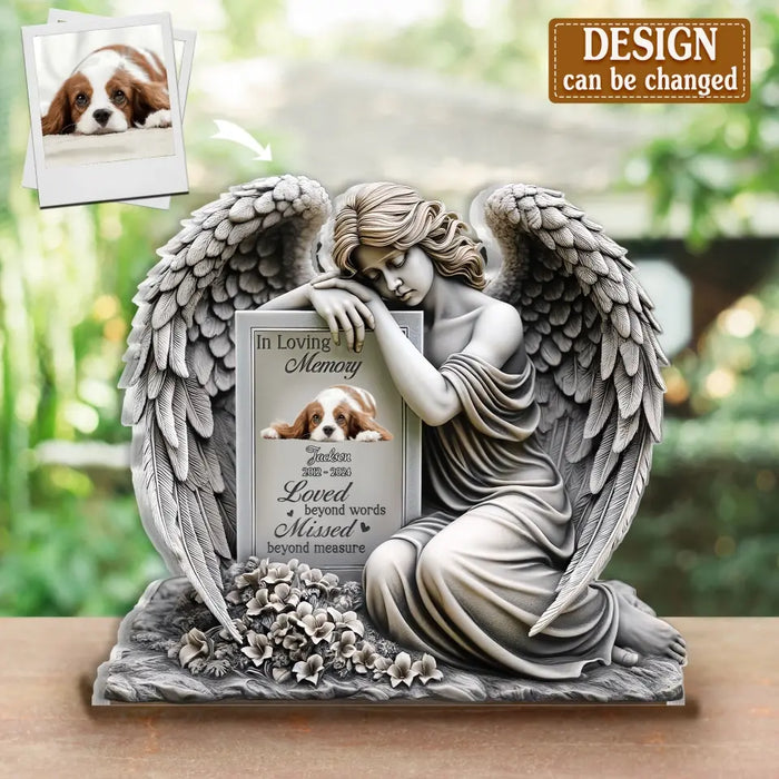 Custom Personalized Memorial Angel Acrylic Plaque - Memorial Gift Idea For Family Member - Upload Photo - In Loving Memory
