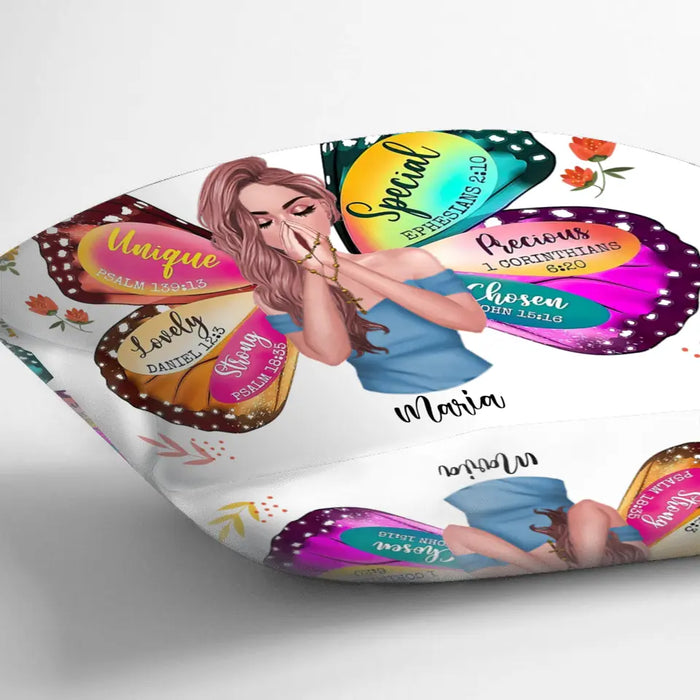 Personalized Prayer Pillow Cover - Inspiration Religious Gifts Idea - God Says You Are Unique Special Lovely Precious