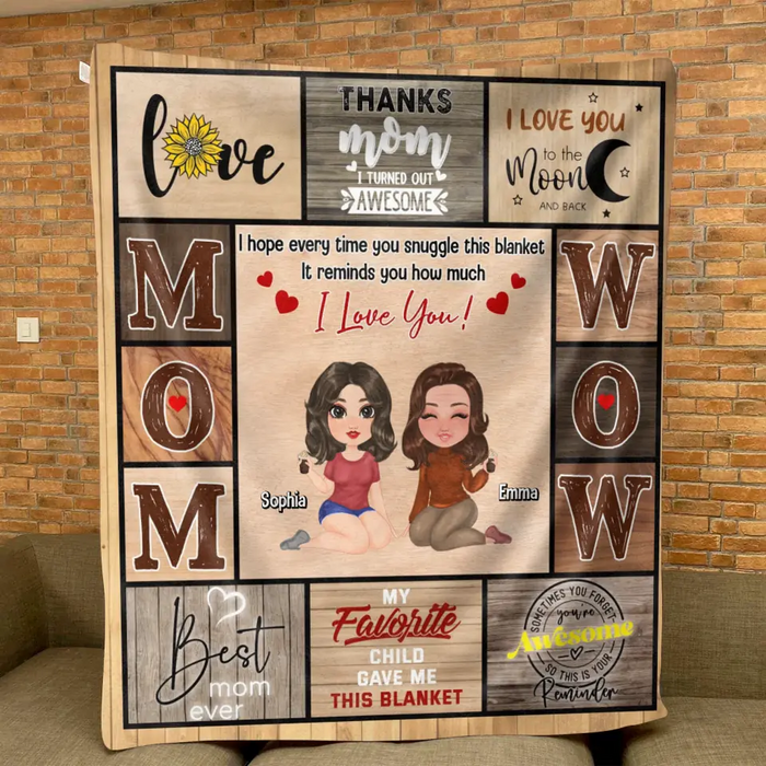 Custom Personalized Mom & Daughter Quilt/ Fleece Throw Blanket - Mother's Day Gift Idea To Mom - Thanks Mom It Turned Out Awesome