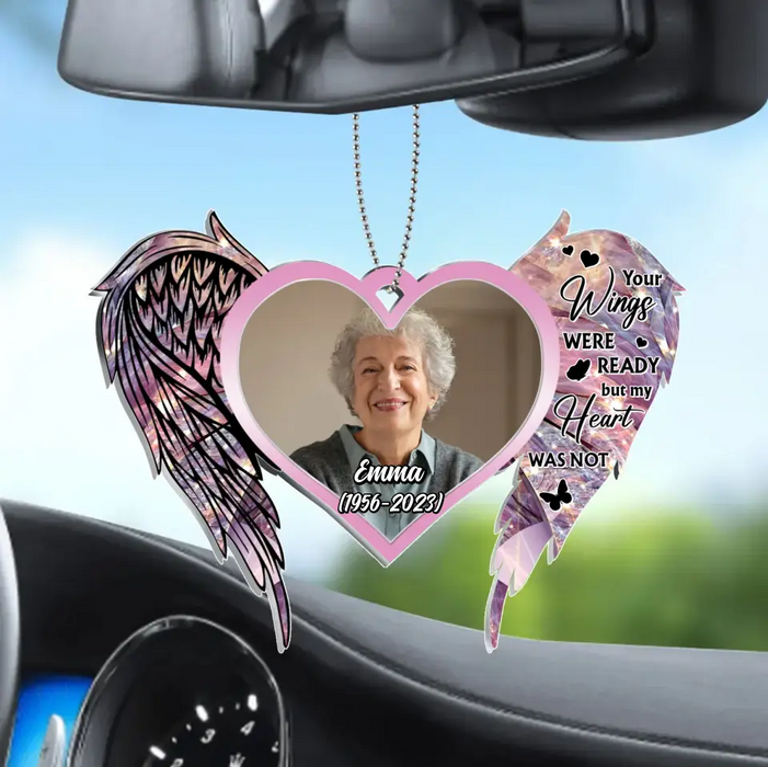 Personalized Memorial Photo Acrylic Ornament - Memorial Gift Idea for Mother's Day - Your Wings Were Ready But My Heart Was Not