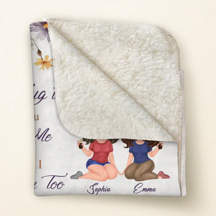 Custom Personalized Mom & Daughter Quilt/ Fleece Throw Blanket - Mother's Day Gift Idea For Mom - Hug This Blanket