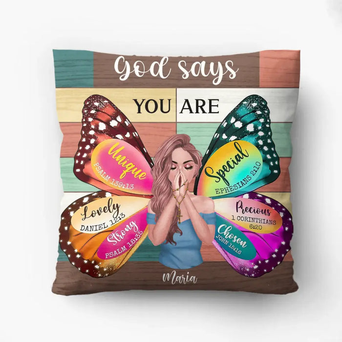 Custom Personalized Prayer Pillow Cover - Inspiration Religious Gifts Idea - God Says You Are Special Ephesians