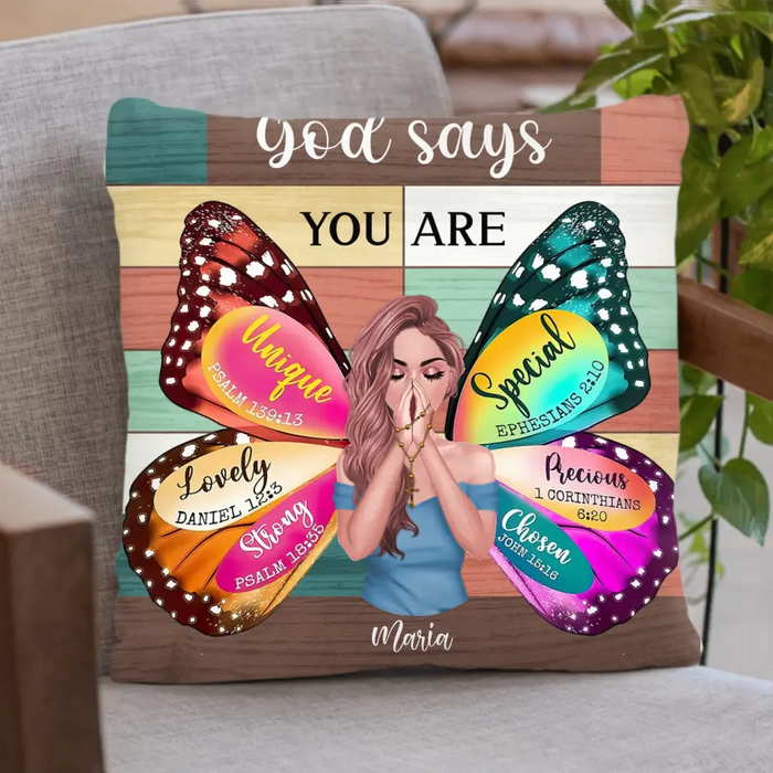 Custom Personalized Prayer Pillow Cover - Inspiration Religious Gifts Idea - God Says You Are Special Ephesians