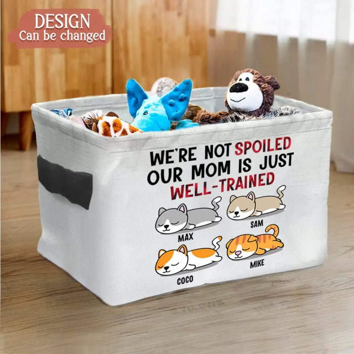 Custom Personalized Dog Storage Box - Upto 4 Pets - Gift Idea for Dog/Cat Lovers - I'm Not Spoiled My Dad Is Just Well-Trained