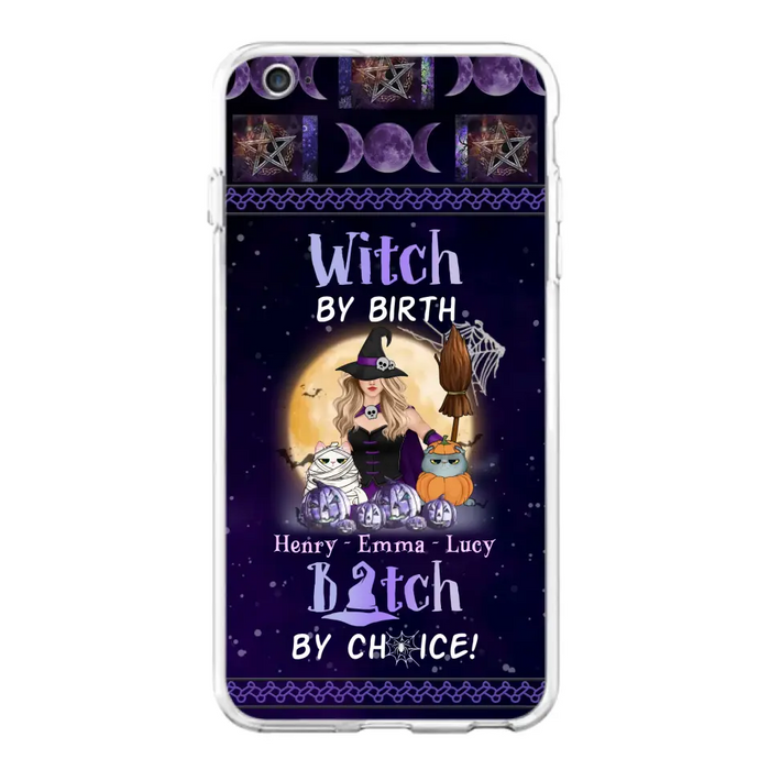 Custom Personalized Pet Witch Phone Case - Halloween Gift For Dog/ Cat Lover - Witch By Birth Bitch By Choice - Case For iPhone And Samsung