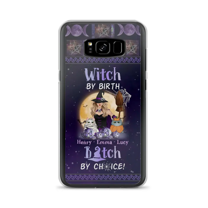 Custom Personalized Pet Witch Phone Case - Halloween Gift For Dog/ Cat Lover - Witch By Birth Bitch By Choice - Case For iPhone And Samsung