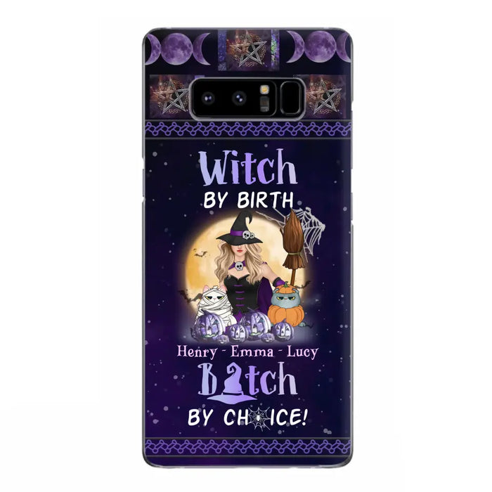 Custom Personalized Pet Witch Phone Case - Halloween Gift For Dog/ Cat Lover - Witch By Birth Bitch By Choice - Case For iPhone And Samsung